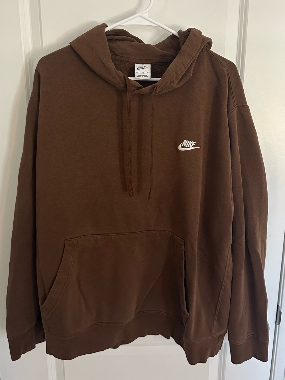 Nike Brown Pullover Hoodie with White Swoosh